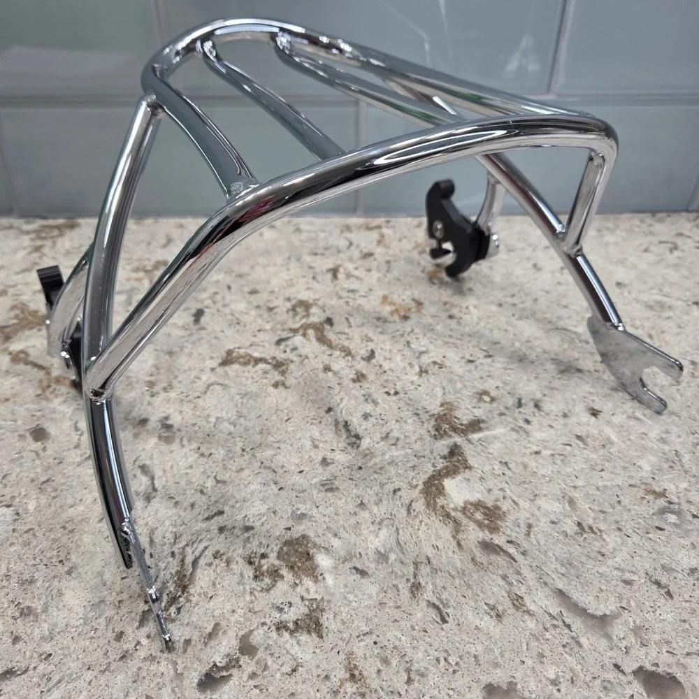NEW Harley Davidson Sportster Chrome‎ Detachable Solo Luggage Rack Motorcycle